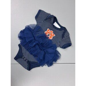 Two Feet Ahead baby Newborn girl Auburn navy dot tutu‎ bodysuit football tigers